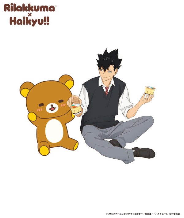 Imagen promocional relacionada con Rilakkuma y Haikyū!! se unen en una colaboración con tiendas pop-up y productos exclusivos