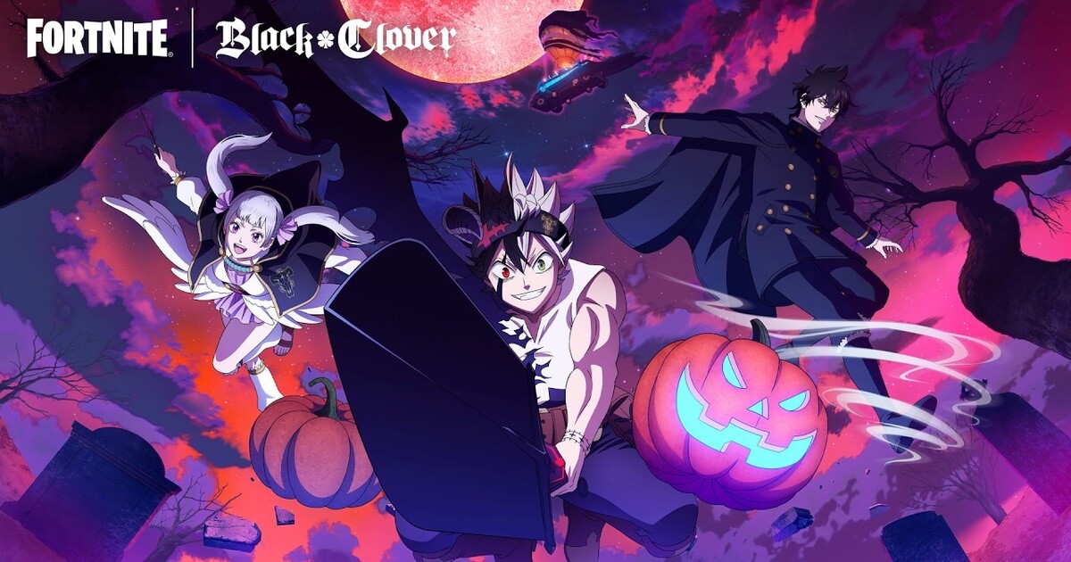 Imagen promocional relacionada con Black Clover llega a Fortnite con Asta, Yuno y Noelle por Fortnitemares