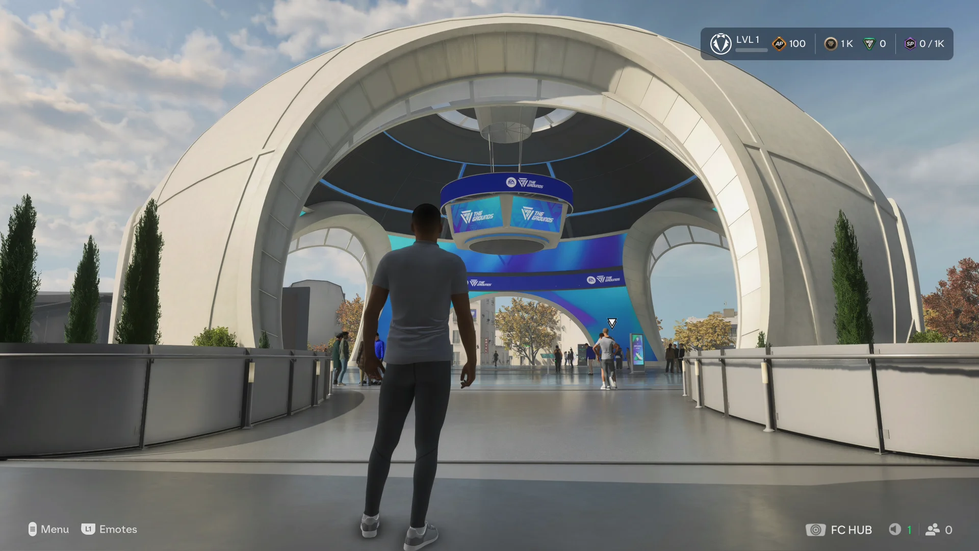 Imagen promocional relacionada con EA Sports FC 27 incorpora The Grounds, un espacio social con fútbol y minijuegos