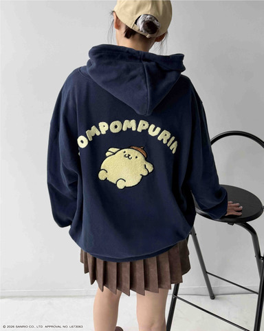 Imagen promocional relacionada con Sanrio presenta sudaderas de doble cremallera con Hello Kitty, Pompompurin, Cinnamoroll y Kuromi · imagen 2