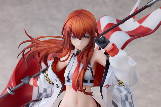 Imagen promocional relacionada con Makise Kurisu luce como chica de carreras en una nueva figura a escala 1/7