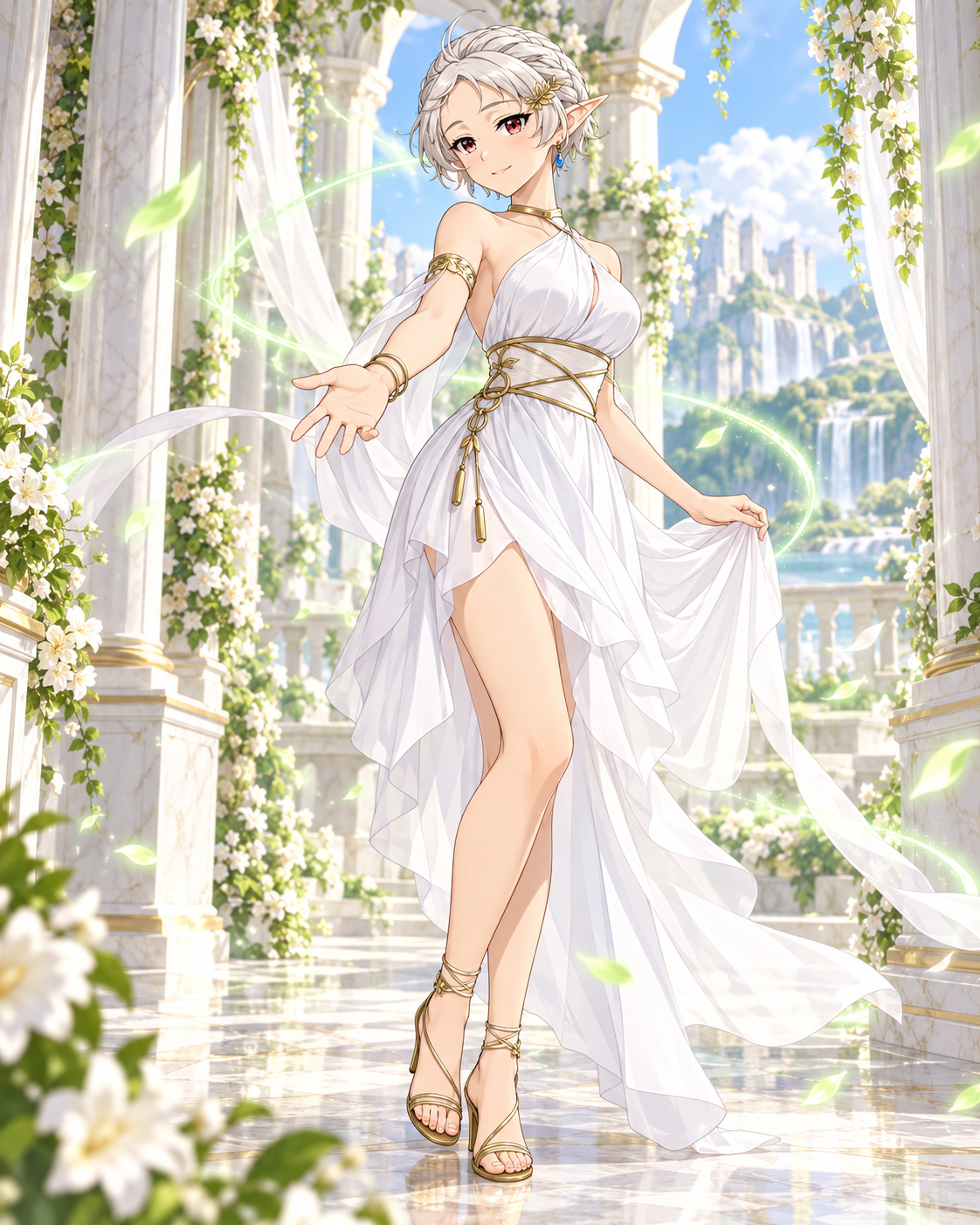 Sylphiette con vestido blanco de inspiración divina