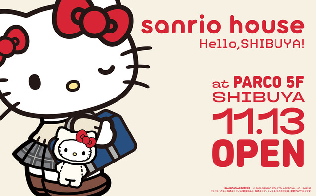 Imagen promocional relacionada con Sanrio House abrirá su cuarta tienda en Shibuya PARCO con una Hello Kitty de estilo estudiantil