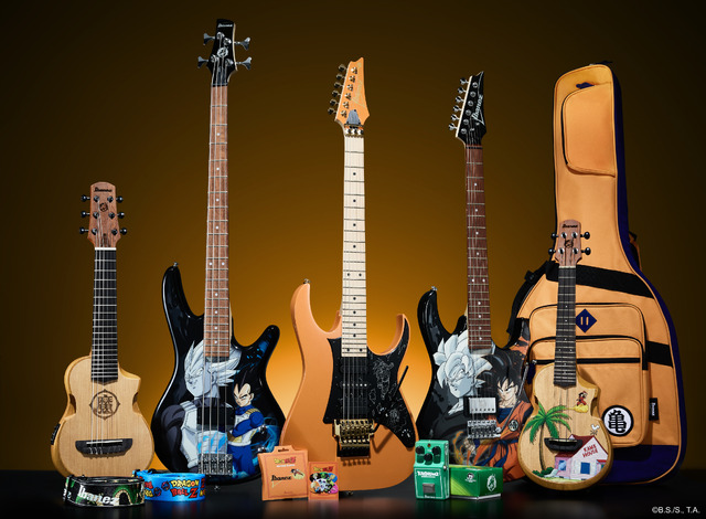 Imagen promocional relacionada con Dragon Ball Z y Ibanez presentan guitarras, bajos y accesorios con diseños de Goku, Vegeta y Piccolo · imagen 3