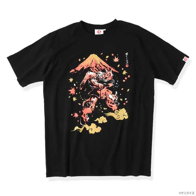 Imagen promocional relacionada con Gundam lanzará dos camisetas inspiradas en el monte Fuji y el Zaku de Char