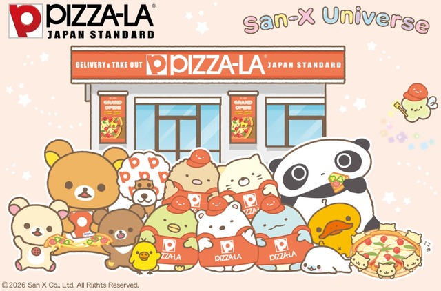 Imagen promocional relacionada con San-X Universe llega a PIZZA-LA con un plato y stickers exclusivos