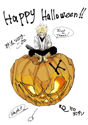 Imagen promocional relacionada con El anime de «La máscara bermellón» presenta una ilustración de Halloween y anuncia emisiones consecutivas