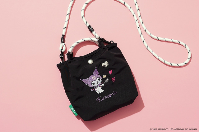 Imagen promocional relacionada con Kuromi estrena dos bolsos ligeros con bordados en negro y lavanda · imagen 3