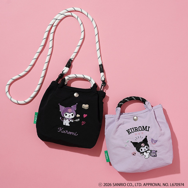 Imagen promocional relacionada con Kuromi estrena dos bolsos ligeros con bordados en negro y lavanda · imagen 4